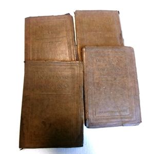 1929 The Nutshell Library x4 Mini Books. Evening with Irving, Scott, Dickens.